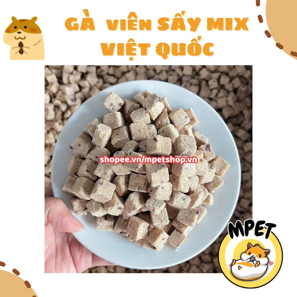 [50GR] Gà Viên Sấy Mix Việt Quất – Bổ Sung Protein, Vỗ Béo & Chống Oxy Hóa
