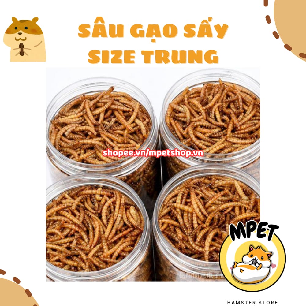 [50GR] Sâu Gạo Sấy Size Trung – Giàu Đạm Tự Nhiên & Hỗ Trợ Vỗ Béo, Mượt Lông