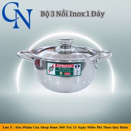 ( 1 Đáy ) Bộ 3 Nồi Inox Dùng Được Bếp Từ-Bộ Nồi Inox Tithafac 16-18-24cm 5