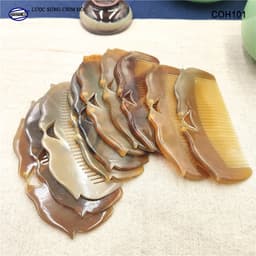 Lược Sừng Chim Đôi chạm khắc tỉ mỉ (Size:S-12cm) Tỉa Khắc Một Mặt - Xưởng Minh Đức 3