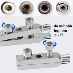 Bộ Dụng Cụ Tháo Ren Ống Nước Gãy Phi 21mm-27mm, Có Thể Điều Chỉnh Đầu Vặn Tháo Ren Ống Nước Nhiều Kích Thước Thông Dụng 4