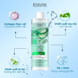 Nước Tẩy Trang Chiết Xuất Lô Hội Cấp Ẩm & Làm Dịu Da Eveline Aloe+Collagen/Facemed+Aloe 500ml 4