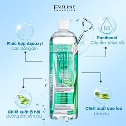 Nước Tẩy Trang Chiết Xuất Lô Hội Cấp Ẩm & Làm Dịu Da Eveline Aloe+Collagen/Facemed+Aloe 500ml 3
