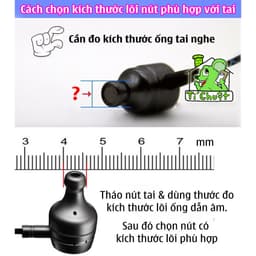[Cao 4mm] 1 CẶP Nút Tai Bluetooth TWS Núm Cao Su Thân Ngắn Thấp Lùn Lõi Ống 3mm-4mm Baseus WM02 Đậy Nắp Hộp Không Cấn 2