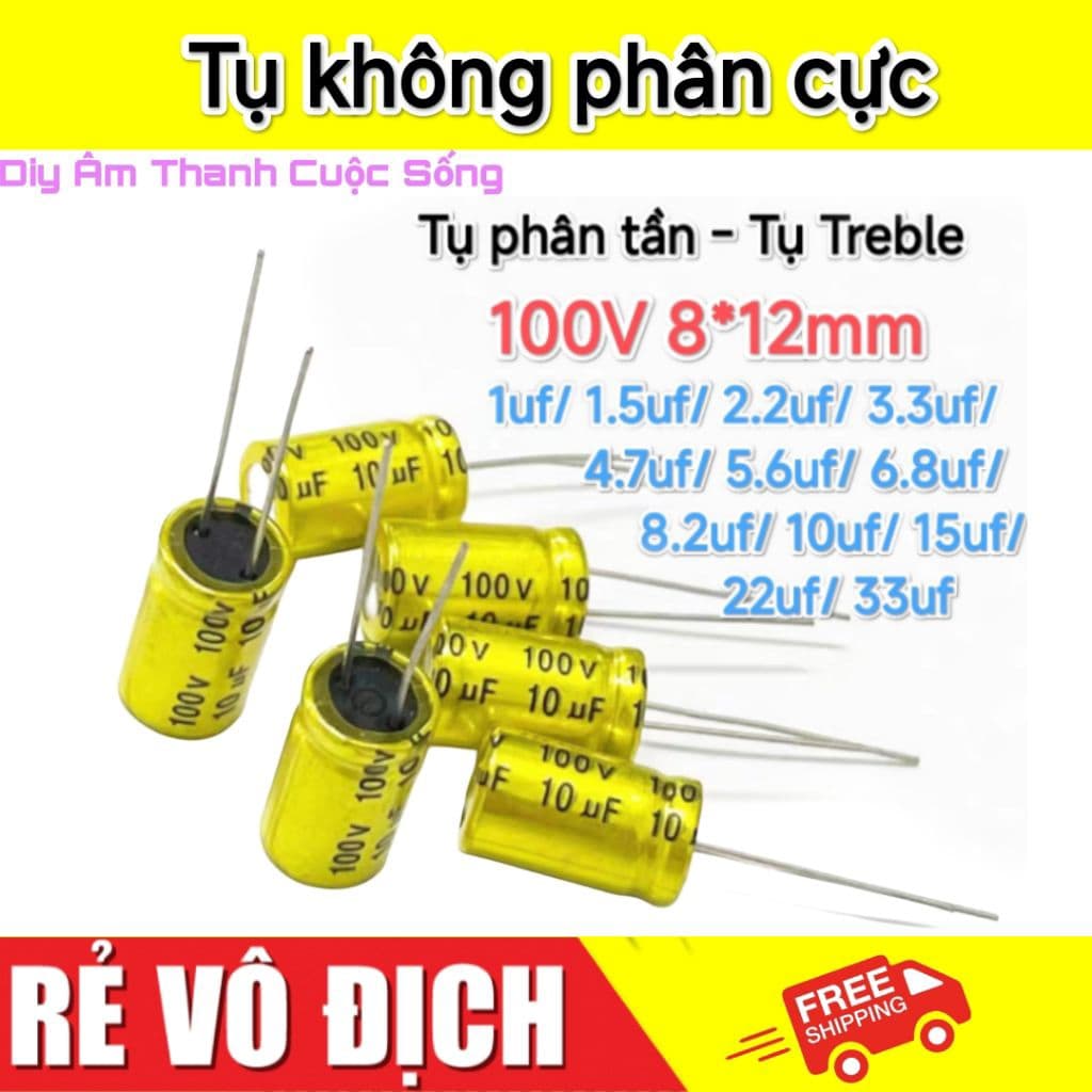 (Giá 5 Cái) 𝗧ụ 𝗧𝗿𝗲𝗯𝗹𝗲 Tụ không phân cực ELNA 8*12mm 100V Diy -