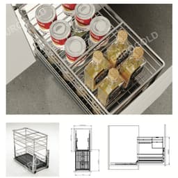 Kệ gia vị inox 304 nan dẹt, ray trượt giảm chấn thông minh Eurogold BẾP CHÂU ÂU 6