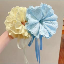 Dây buộc tóc ren có dây kéo Bốn màu Phong cách Hàn Quốc-K121 VINBEO-[LU66] 7