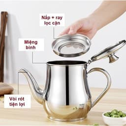 Bình Lọc Dầu Dụng Cụ Nấu Ăn Bảo Quản Dầu Mỡ Lọc Hộp Đựng Nhà Hàng Lọc Dầu Thép Không Gỉ GIA DỤNG VĨNH NGÂN 5