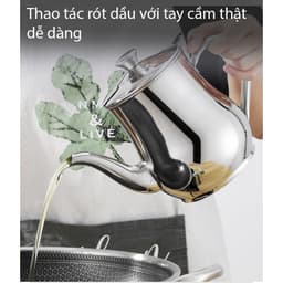 Bình Lọc Dầu Dụng Cụ Nấu Ăn Bảo Quản Dầu Mỡ Lọc Hộp Đựng Nhà Hàng Lọc Dầu Thép Không Gỉ GIA DỤNG VĨNH NGÂN 6