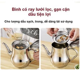 Bình Lọc Dầu Dụng Cụ Nấu Ăn Bảo Quản Dầu Mỡ Lọc Hộp Đựng Nhà Hàng Lọc Dầu Thép Không Gỉ GIA DỤNG VĨNH NGÂN 9
