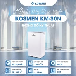 Máy Lọc Không Khí Và Hút Ẩm Kosmen KM-30N, Diện Tích 70-105m2 Lọc Chuyên Sâu, Kết Nối Wifi Bằng App - Hàng Chính Hãng 2