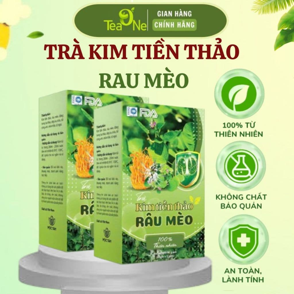 [COMBO 3 HỘP] Trà Kim Tiền Thảo Râu Mèo Túi Lọc Bổ Thận, Lợi Tiểu, Mát Gan, Giảm Sỏi Thận