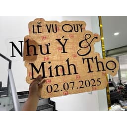 Bộ chữ dán mành tre, bộ tên cô dâu chú rễ dán backrop, tên cô dâu chú rễ trang trí gia tiên decan dán mica 7