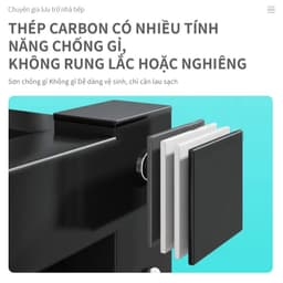 Kệ Thép Đen Bắt Ngang Bồn Rửa Chén (1 Tầng)/ (2 Tầng) Có Nắp Đậy 8