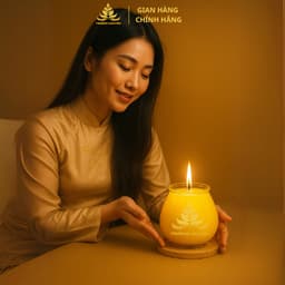 Nến Bơ Lồng Đèn 250ml – Nến Cúng Dường Tam Bảo, Thắp Phật An Toàn, Cháy Êm 1