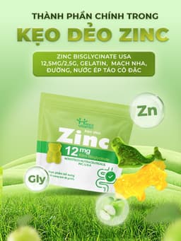 Kẹo dẻo bổ sung Kẽm Hữu Cơ, ZinC Gummies - Happy Vitamin - Gói 39 viên - Hương vị Kiwi 10