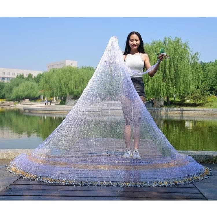 Chài Cước Đánh Cá,Chài Bắt Cá Nhập Khẩu Thái Lan Mắt Mau 2cm Chân Xích Siêu Bền