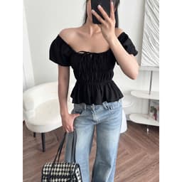 ÁO BABYDOLL Linen kiểu xinh tay phồng tiểu thư công chúa bo thân nơ coquette nữ m6004 9