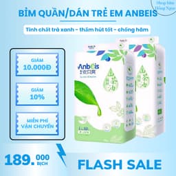 Tã Bỉm Dán/Quần ANBEIS ORGANIC Hàng Nội Địa Cao Cấp Đủ Size NB/S/M/L/XL/2XL/3XL 1