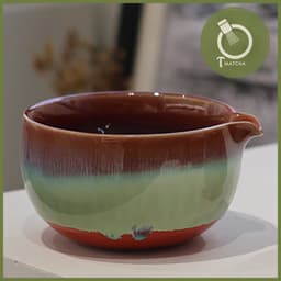 Chawan, Chén sứ đánh matcha men hỏa biến xanh (JJ-16) | Matcha bowl 5