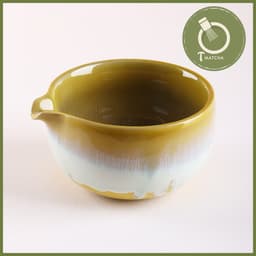 Chawan, Chén sứ đánh matcha men hỏa biến xanh (JJ-16) | Matcha bowl 6