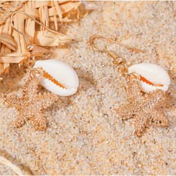 Bông Tai Vỏ Sò Sao Biển Tự Nhiên Phụ kiện Biển, Phụ Kiển Mùa hè 5