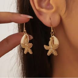 Bông Tai Vỏ Sò Tự Nhiên Phong Cách Biển - Quà Tặng Vibe Ocean Charm, Khuyên Tai Cá Tính Du Lịch, Thanh Lịch 2