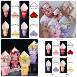 Cốt giấy TAM GIÁC VIỀN BƯỚM bó hoa, bó 10-15 bông, cốt định hình cho bó hoa cực tiện lợi... 1