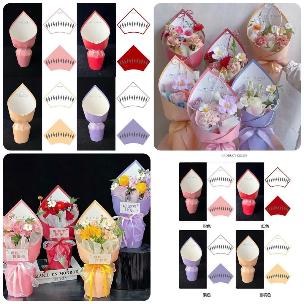 Cốt giấy TAM GIÁC VIỀN BƯỚM bó hoa, bó 10-15 bông, cốt định hình cho bó hoa cực tiện lợi...
