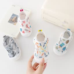 Giày tập đi cho bé trai và bé gái Giày lưới quai dán cho bé siêu tiện lợi Sandal tập đi trống trơn trượt giày mùa hè BBL 3