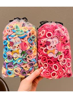 Set 100 Dây Buộc Tóc bé gái, Dây thun buộc tóc co dãn mini dễ thương cho bé gái 2