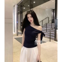 (Tặng dây) Áo thun trễ vai cộc tay ver2 cotton mịn thoáng mát JUSTDUN B46 7