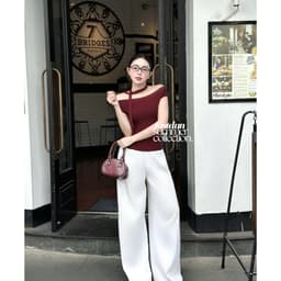 (Tặng dây) Áo thun trễ vai cộc tay ver2 cotton mịn thoáng mát JUSTDUN B46 6