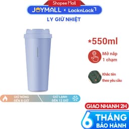 Ly giữ nhiệt LocknLock 550ml Xanh Nhạt LHC3249LBLU, Hàng chính hãng, thép không gỉ 316L -JoyMall 2