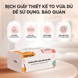 [SIÊU TIẾT KIỆM] Giấy ăn rút Topgia đa sắc cao cấp 240 tờ 4 lớp, dập vân 4D, mềm mịn, thấm hút tốt 6