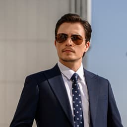 Kính Mát Nam LECOS LK14 Dáng Hiện Đại Gọng Thép Không Gỉ đi Làm Gặp Đối Tác 2