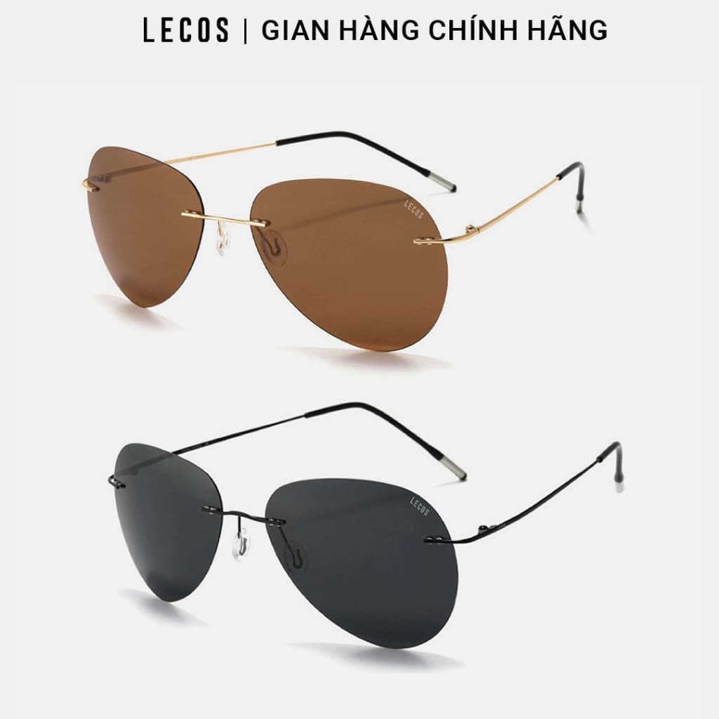 Kính Mát Nam LECOS LK14 Dáng Hiện Đại Gọng Thép Không Gỉ đi Làm Gặp Đối Tác
