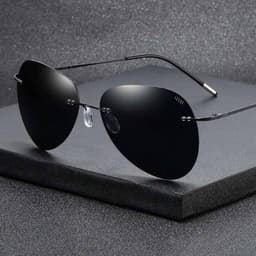Kính Mát Nam LECOS LK14 Dáng Hiện Đại Gọng Thép Không Gỉ đi Làm Gặp Đối Tác 6