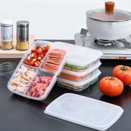 Hộp Chia Thực Phẩm 4 Ngăn - Hộp Nhựa Bảo Quản Thịt Đông Lạnh Tiện Lợi AMIZIN 5