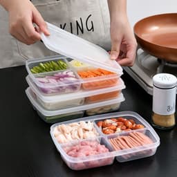 Hộp Chia Thực Phẩm 4 Ngăn - Hộp Nhựa Bảo Quản Thịt Đông Lạnh Tiện Lợi AMIZIN 2