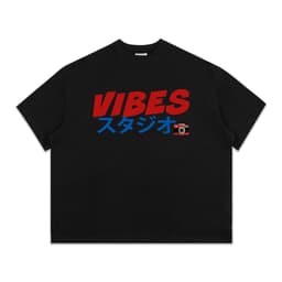 Áo Thun Local Brand VEQISTU " Vibes Japan ", Áo Thun Boxy Form Rộng Unisex Nam Nữ 250Gsm Cotton 2 Chiều 2