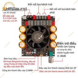 ZK-6002 mini ampli, DC18-50V TPA3255 600w+600w mini ampli điều khiển loa siêu trầm zk6002, bo mạch khuếch đại 5