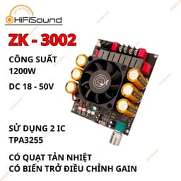 ZK-6002 mini ampli, DC18-50V TPA3255 600w+600w mini ampli điều khiển loa siêu trầm zk6002, bo mạch khuếch đại 1