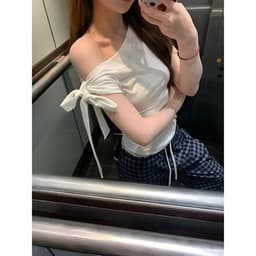 Áo Thun Nữ Trễ Vai Ôm Body Thắt Nơ Chất Thun Mịn Co Dãn 4 Chiều BYJANE - 666 8