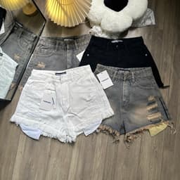 Quần Short Jean Nữ Lộ Lòi Túi Lai Gấp ,Quần đùi nữ lòi túi chất jean cotton mềm mịn 5