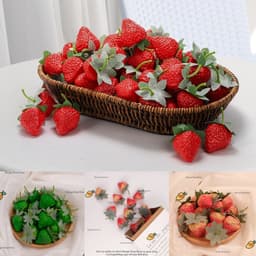 Set lát hoa quả trái cây giả dưa hấu , kiwi , táo , dâu tây , lát chanh 5