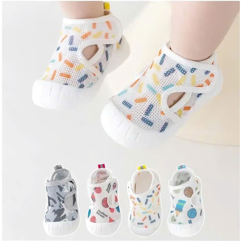 Giày tập đi cho bé trai và bé gái Giày lưới quai dán cho bé siêu tiện lợi Sandal tập đi trống trơn trượt giày mùa hè BBL