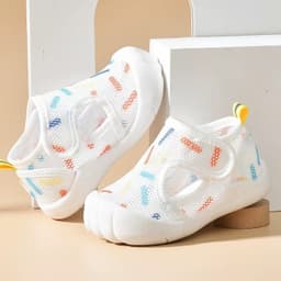 Giày tập đi cho bé trai và bé gái Giày lưới quai dán cho bé siêu tiện lợi Sandal tập đi trống trơn trượt giày mùa hè BBL 5