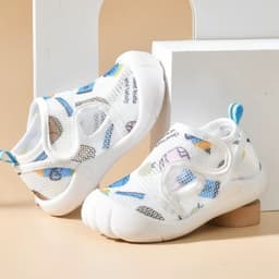 Giày tập đi cho bé trai và bé gái Giày lưới quai dán cho bé siêu tiện lợi Sandal tập đi trống trơn trượt giày mùa hè BBL 6