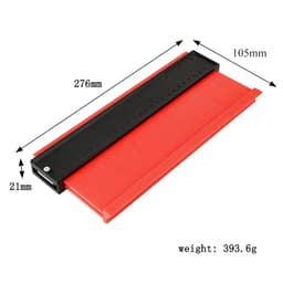 Thước định hình, sao chép hình dạng, thước đo lấy góc đường viền, thước đo đa góc cao cấp, Màu đỏ - Loại 25cm 5
